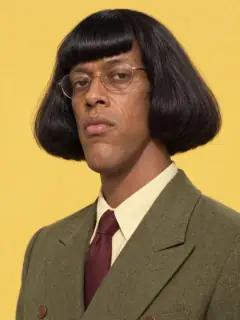 Personagem de IA na estética da trend: tigela e óculos